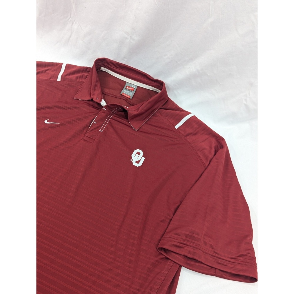 Oklahoma Sooners OU Nike Polo Shirt Mens XL Red Authentic Team Apparel Vintage
